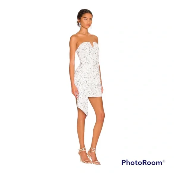 NWT Retrofete xRevolve Omer Sequin Mini Dress in White - Picture 7 of 8